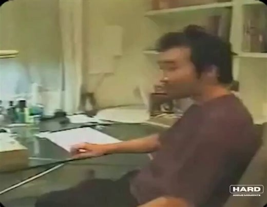 Yoshihiro Togashi showing his workplace for Hunter x Hunter in 1999