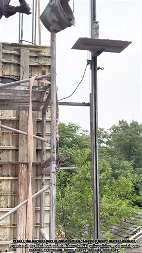 ​DIY smart pulley system for small construction sites #Beautifultools #machine #Tools #Construction