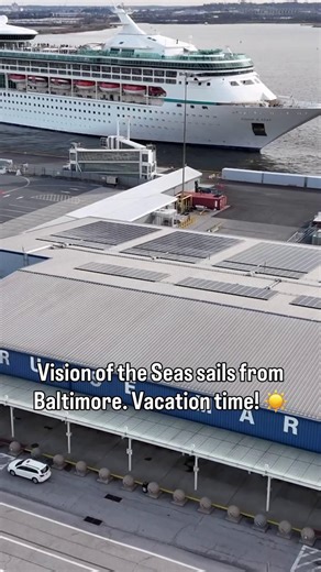 Royal Caribbean International’s Vision of the Seas setting sail from Cruise Maryland. ✨ 🚢 Whether it’s the Caribbean, Bermuda, New England or beyond. Every great journey starts here in Baltimore. 🌊 | Cruise Maryland