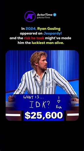When Ryan Gosling Got Lucky On Jeopardy!😂
