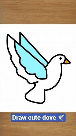 Draw a cute dove 🕊️ #bird #peace