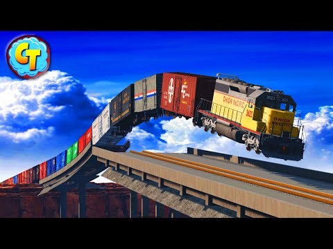 Train Accidents Derailments ✅ Collapsed Railroad Bridge ✅ Special Video #2 ✅ BeamNG DRIVE
