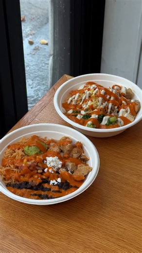 our fan-favorites: grandma’s chicken & rice the mexican bowl. both featuring our bone broth rice & housemade hot sauce! seed oil-free, gluten-free & delicious as always. | Springbone