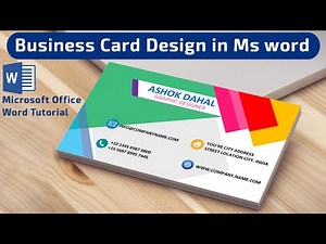 Ms word Tutorial -- How to make Business Card Design using Microsoft Office word ||