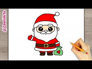 How to Draw a Cute Santa Claus - Easy Step-by-Step