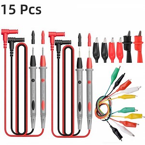 2 Pair-20A Digital Multimeter Probes PVC Cable Pin Tip Universal Test Leads with Alligator Clips Output Cable