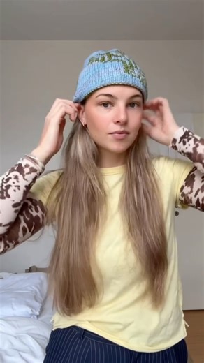 Jade on Instagram: "The Tiger Toque knitting pattern launches tomorrow!! 🐅🩵 This double knit beanie was so fun to make, and is reversible!! It has such a cozy fit and I truly haven’t taken it off since I finished 🤭 I can’t wait to see your color combos with this one!!!"