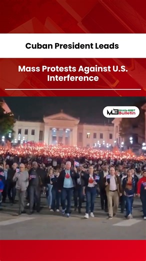 Mass Anti-U.S. Protests in Cuba as President Leads Call for Sovereignty Cuba has seen large protests with citizens and political leaders rallying against what they call U.S. intervention in Cuban affairs. Demonstrators are taking to the streets across major cities, chanting slogans and calling for national sovereignty — a powerful show of unity as regional and international tensions continue to rise. . . #Cuba #Protests #AntiUSIntervention #BreakingNews #WorldNews #Geopolitics #Sovereignty #Lati