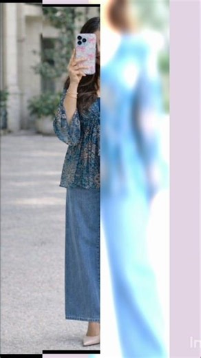 kurti outfit 💙 Day 2/7 Rate this look 1-10 #kurtisets #kurtistyles #casualkurti