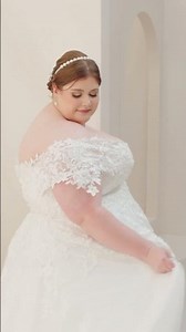 Plus Size Off-Shoulder Lace Wedding Dress | Melbourne Bridal