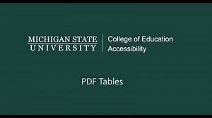 PDF Tables Video Tutorial