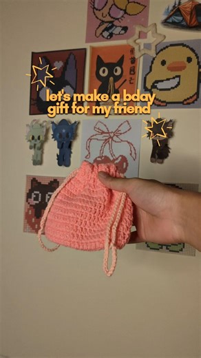 Super Cute Mini Drawstring Crochet Bag | Absolute Beginner Tutorial ❤️✨| #viral