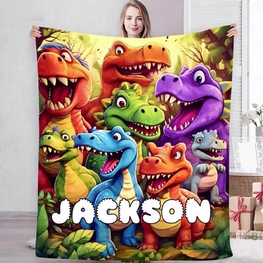 321 reactions · 37 shares |  Custom Name Dinosaur Blanket: The Ultimate Kids’ Gift! Snug, adorable & personalized—show them you care. 秊 Perfect for sons/daughters/nieces/nephews! #PersonalizedGift #KidsCozyBlanket | Caeliv | Facebook