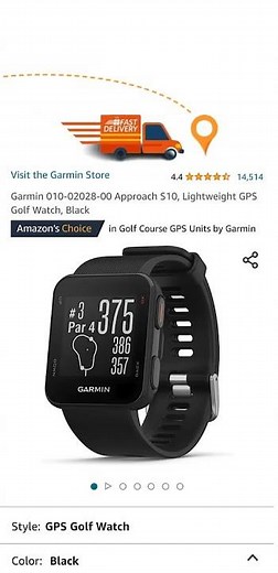 Garmin 010-02028-00 Approach S10, Lightweight GPS Golf Watch, Black #discountsales #amazon