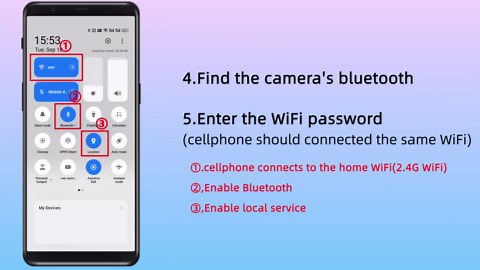 JOOAN 2K Outdoor Security Camera WiFi Wired 360° PTZ IP Cam Home Security Surveillance Yard Garage IP66 Waterproof 2 Way Audio Motion Detection Color Night SD Cloud Record 2.4GWiFi &Wired,No Adapter