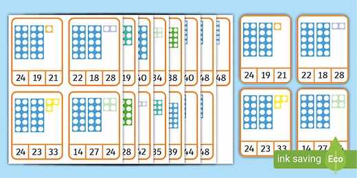 Numicon Shapes to 100 Peg Cards