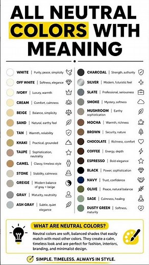 NEUTRAL COLORS WITH MEANING | MASTER COLOR PSYCHOLOGY
