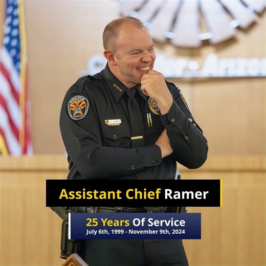 After more than 25 years of dedicated service, Assistant Police Chief Dave Ramer is retiring, leaving behind a legacy of commitment, integrity, and steadfast dedication to the safety and well-being of our #community. Chief Ramer, we thank you for your years of service and leadership. Our community is stronger because of you. #ChandlerPD #ChandlerAZ #Retirement City Government of Chandler, Arizona | Chandler Police Department