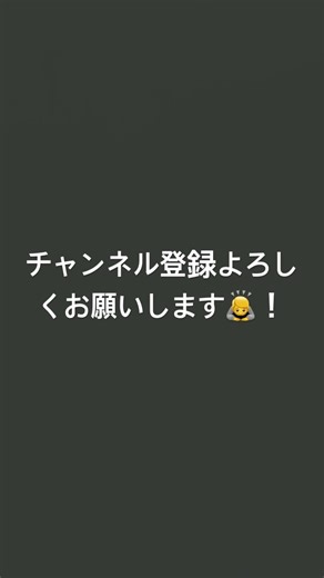 チャンネル登録よろしくお願いします🙇！