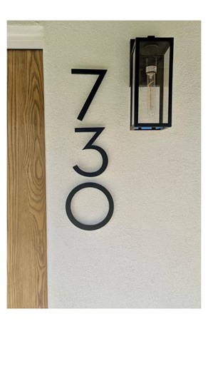 Modern House Numbers on Instagram: "Need it fast? ⚡ Our QuickShip house numbers, letters, and symbols are ready to go and ship next business day, so you can upgrade your curb appeal without the wait. Modern design, handcrafted quality, delivered on your schedule. 🏡✨⁠ ⁠ 8" Palm Springs, matte black Quickship numbers⁠ ⁠ #ModernHouseNumbers #QuickShip #CurbAppeal #ModernExterior #HomeDesign #EntrywayStyle #DesignDetails #HouseNumbers #ModernHome #HomeUpgrade #MadeInArizona #SmallBusinessMade #Fast