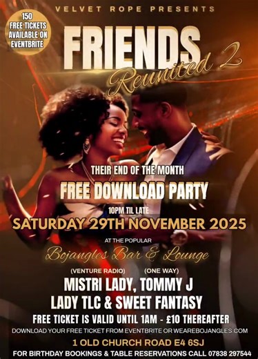 Limited tickets still just £10 for this end of the month party night, click below for tickets..👇🏾 https://www.eventbrite.co.uk/e/bojangles-download-party-tickets-1917432966619 | Bo Bojangle