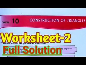 ||Construction Of Triangles Worksheet-2 Solution||DAV Class 7 Maths Ch-10 WS-2||Study With Deep||