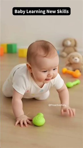 Cute Baby Learning New Skills