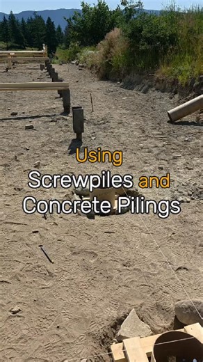 Farrow Built | Roofing Contractor in British Columbia on Instagram: "We used screwpiles and concrete pilings for this foundation #shopbuilder #foundation"