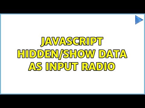 Javascript Hidden/Show data as input Radio (3 Solutions!!)