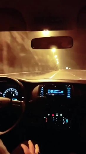 Nighttime Car Drive: First-Person Journey Perspective