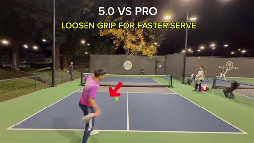 The looser paddle gives you more wrist lag and paddle velocity. It should be SO LOOSE that someone could literally take the hand out of your paddle. 3/10 grip. “If you’re tired, it should never be because of the serve. That being said, the main issue will be the feeling that you need to work harder if you’re tired. Staying loose rectifies this. An example from tennis: young players play more, swing harder, string their racquets tighter and use poly strings which is brutal on the arm yet few, if 