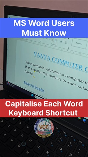 In MS word Make the 1st letter of each word capital using keyboard shortcut