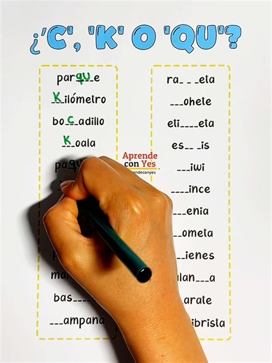 Palabras con C, K o QU | Aprende con Yes