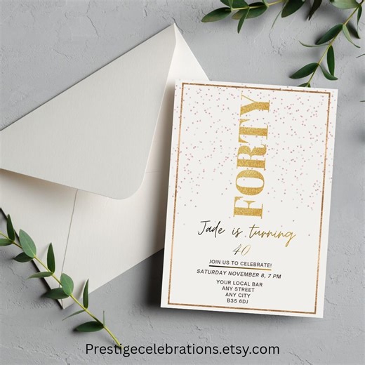 40th Birthday Invitation,editable Invitation,30th Party Invite,instant Download - Etsy