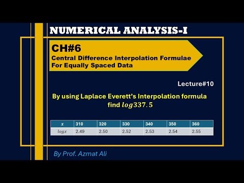 10. Laplace Everett's Interpolation formula | Numerical Problem | Numerical Analysis