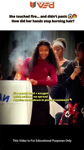 She Touched Fire 😱🔥 But Physics Stopped It Instantly! #shorts #viral