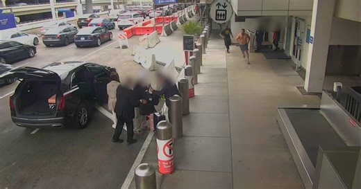 Video shows elderly woman knocked unconscious during road rage fight at LAX