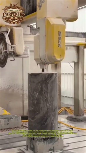 5-Axis CNC Stone Milling Machine Sculpting a Marble Column with Precision #cnc #stone #shorts