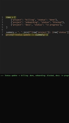 Build a Python Status Update Generator from CSV Data #shorts