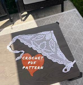 Blossom Bandana Crochet Pattern: Filet Flower Design (PDF Pattern) - Etsy