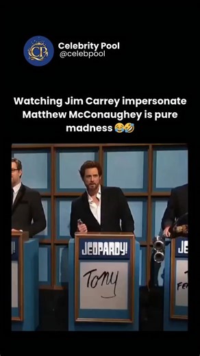 Films | TV Shows | Comedy Scenes 😂 on Instagram: "During the legendary SNL 40th Anniversary Special, the iconic Celebrity Jeopardy sketch returned, delivering nonstop laughs and chaos, with one of the standout moments coming from Jim Carrey’s unforgettable impression of Matthew McConaughey. Carrey fully embodied McConaughey’s signature relaxed drawl, laid-back charisma, and philosophical quirks, turning every line into comedic gold. His timing, energy, and over-the-top unpredictability made the