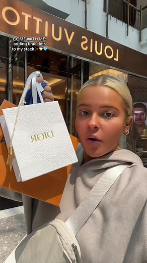 THEY’RE SO PERFECT & DAINTY🥹🫶🏻 #jewelry #shopping #designer #shopwithme #braceletstacks #braceletstack #dior #lv #louisvuitton #christiandior #fyp #comewithme #virginia #mall #bracelets #designerjewelry