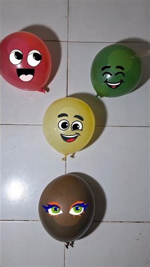 4 emoji water balloon popping #balloonburst #balloonpopping #asmr #satisfying