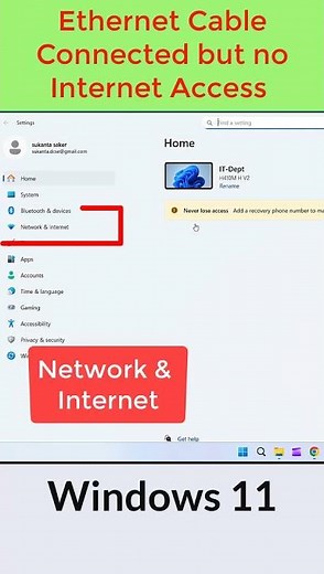 Ethernet Cable Connected but no Internet Access.