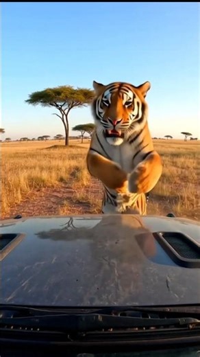 Tiger Attacks Moving Safari Jeep 🐅 | Close-Up GoPro Camera Lens Hit #wildlife