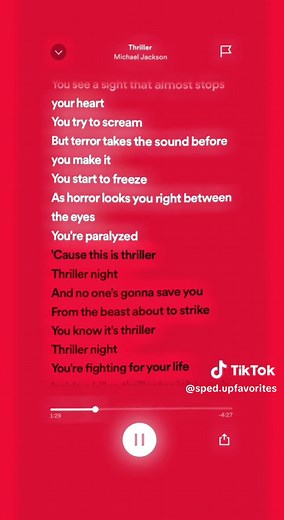 Thriller - Michael Jackson Sped Up | Lyrics Video