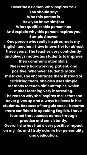 Describe a person who inspires you#cue card#speaking#2026
