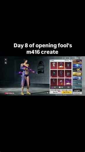 Day 8 of opening fool's m416 create bgmi #bgmi