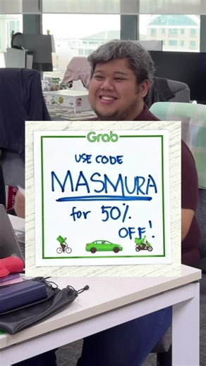 Use promo code MASMURA to get 50% off your GrabCar Saver in Bacolod and Iloilo! Send this note to another person 🥳 T&Cs apply. | Grab