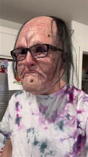 Old lady mask. realistic